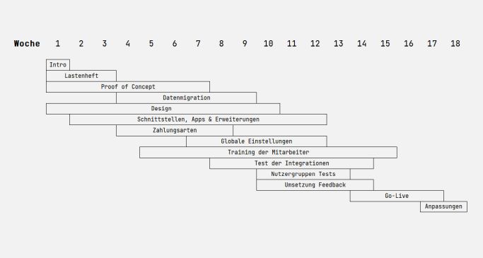 Projektplan einer Migration auf Shopify